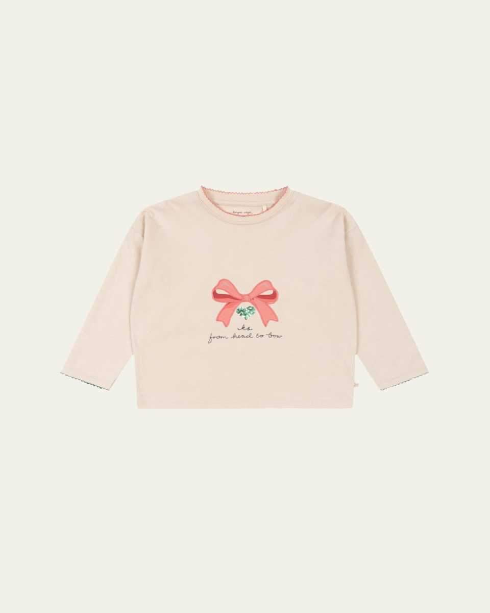 Girl's T-Shirt W/ Bow, Size 9M-10
